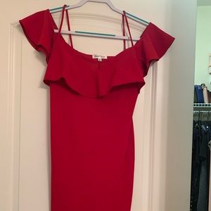 Off the shoulder red dress